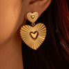 Fashion Love Earrings Retro Niche French Design Sense Stainless Steel Geometric Electroplated