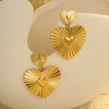 Fashion Love Earrings Retro Niche French Design Sense Stainless Steel Geometric Electroplated