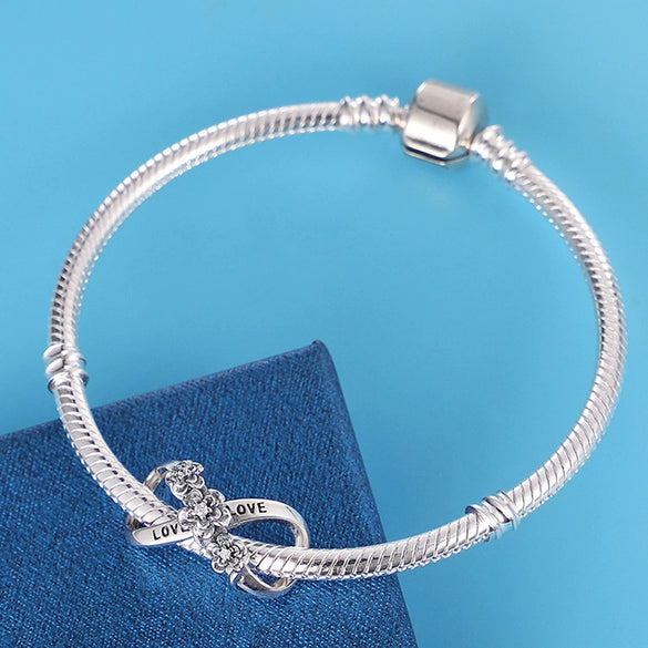 Fashion Love Love Cotton String Jewelry Copper Silver Plated Dripping Oil Beaded Bracelet