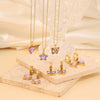 Fashion Love Necklace Suit With Butterfly Star Heart Pattern Stainless Steel O Chain Necklace Electroplated For Women