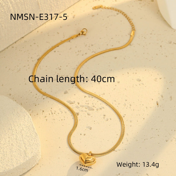 Fashion Love Pendant Necklace Stainless Steel Geometric Electroplating
