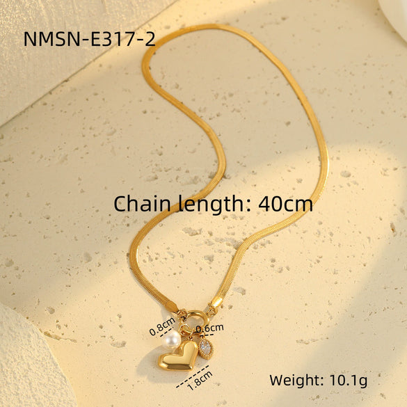 Fashion Love Pendant Necklace Stainless Steel Geometric Electroplating