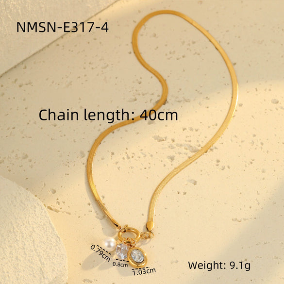 Fashion Love Pendant Necklace Stainless Steel Geometric Electroplating