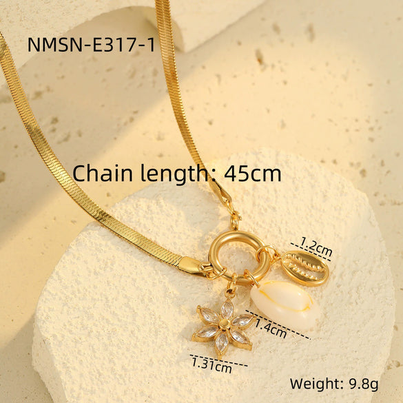 Fashion Love Pendant Necklace Stainless Steel Geometric Electroplating