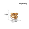 Fashion Love Round Leaves Light Luxury Opening Adjustable Titanium Steel Ring With Electroplating