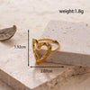 Fashion Love Round Leaves Light Luxury Opening Adjustable Titanium Steel Ring With Electroplating