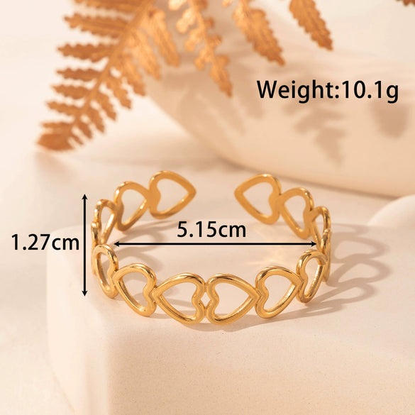 Fashion Love Simple Classic Titanium Steel Jewelry With Electroplating Opening Adjustable Light Luxury Style