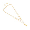 Fashion Love Stainless Steel Necklace With Heart Shape Pendant And Double Layer O Chain Electroplated