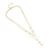 Fashion Love Stainless Steel Necklace With Heart Shape Pendant And Double Layer O Chain Electroplated