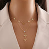 Fashion Love Stainless Steel Necklace With Heart Shape Pendant And Double Layer O Chain Electroplated