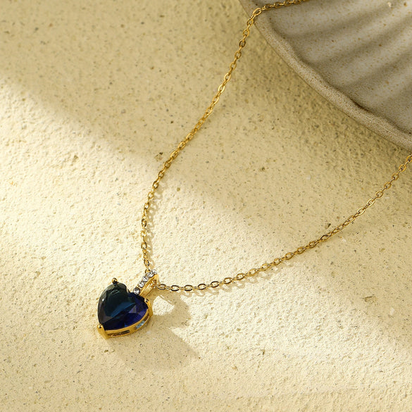 Fashion Love Stainless Steel Necklace With Heart Shape Pendant And Electroplating Treatment