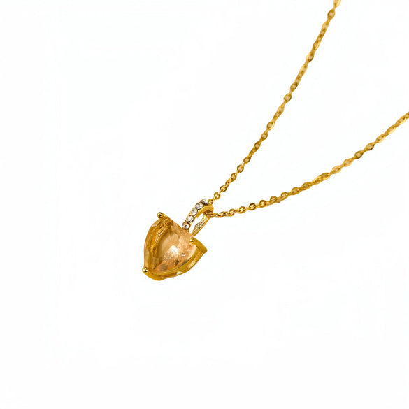 Fashion Love Stainless Steel Necklace With Heart Shape Pendant And Electroplating Treatment