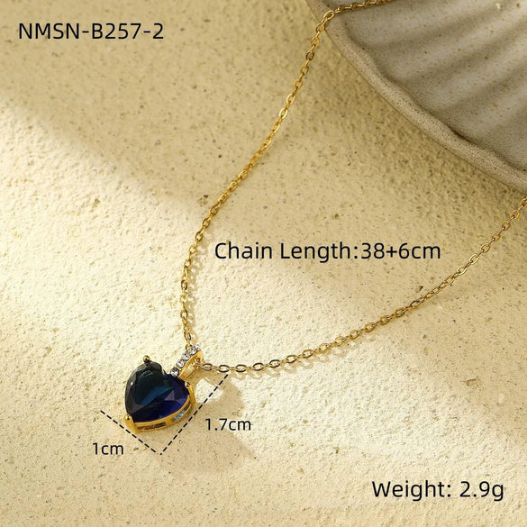 Fashion Love Stainless Steel Necklace With Heart Shape Pendant And Electroplating Treatment