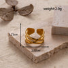 Fashion Love Stitching Hollow Light Luxury Opening Adjustable Heart Shape Titanium Steel Ring With Electroplating
