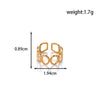 Fashion Love Stitching Hollow Light Luxury Opening Adjustable Heart Shape Titanium Steel Ring With Electroplating