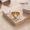 Fashion Love Stitching Hollow Light Luxury Opening Adjustable Heart Shape Titanium Steel Ring With Electroplating