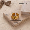 Fashion Love Stitching Hollow Light Luxury Opening Adjustable Heart Shape Titanium Steel Ring With Electroplating