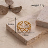 Fashion Love Stitching Hollow Light Luxury Opening Adjustable Heart Shape Titanium Steel Ring With Electroplating