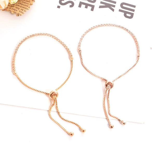 Fashion Lowkey Luxury Exquisite Diamond Crystal Pushpull Bracelet For Women Alloy Material With Diamond Treatment Geometric Styling