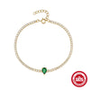 Fashion Luxury Colored Diamond S925 Sterling Silver Electroplated Geometric Ladies Bracelet