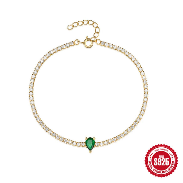Fashion Luxury Colored Diamond S925 Sterling Silver Electroplated Geometric Ladies Bracelet