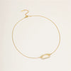 Fashion Luxury Stainless Steel Geometric Oval Diamond Necklace With Electroplating For Women