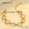 Fashion Luxury Stainless Steel Tassel Geometric Pendant Bracelet With Electroplating For Women