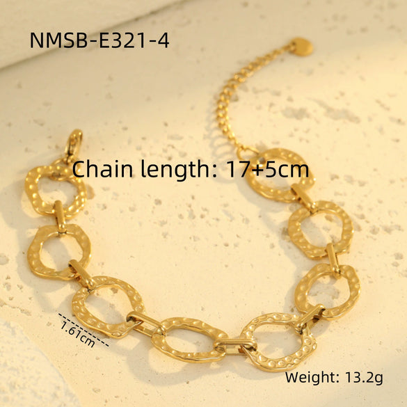 Fashion Luxury Stainless Steel Tassel Geometric Pendant Bracelet With Electroplating For Women