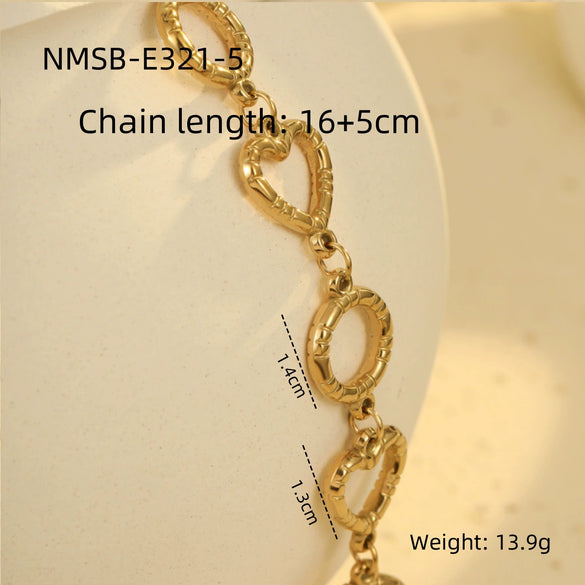 Fashion Luxury Stainless Steel Tassel Geometric Pendant Bracelet With Electroplating For Women