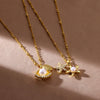 Fashion Marine Series Openable Shell Shape Imitation Pearl Stainless Steel 18K Electroplated Necklace