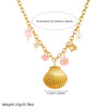Fashion Marine Series Scallop Starfish Turtle Peach Heart Pendant Goldplated Stainless Steel Necklace