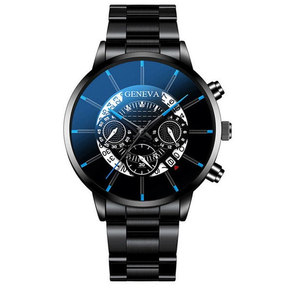 Fashion Men's Alloy And Stainless Steel Band Round Dial Leisure Watch