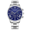 Fashion Men's Alloy Case Stainless Steel Buckle Metal Strap Quartz Watch With Round Dial