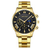 Fashion Men's Alloy Case Stainless Steel Buckle Metal Strap Quartz Watch With Round Dial