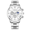 Fashion Men's Alloy Case Stainless Steel Buckle Metal Strap Quartz Watch With Round Dial