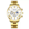 Fashion Men's Alloy Case Stainless Steel Buckle Metal Strap Quartz Watch With Round Dial
