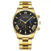 Fashion Men's Alloy Case Stainless Steel Buckle Metal Strap Quartz Watch With Round Dial