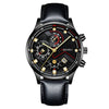 Fashion Men's Metal And Leather Quartz Watch With Round Dial And Stainless Steel Clasp