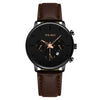 Fashion Men's Quartz Watch With Alloy Case Leather Strap And Round Dial