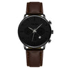 Fashion Men's Quartz Watch With Alloy Case Leather Strap And Round Dial