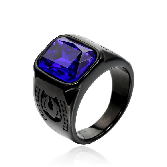 Fashion Men's Titanium Steel Geometric Ring Jewelry With Polishing Style