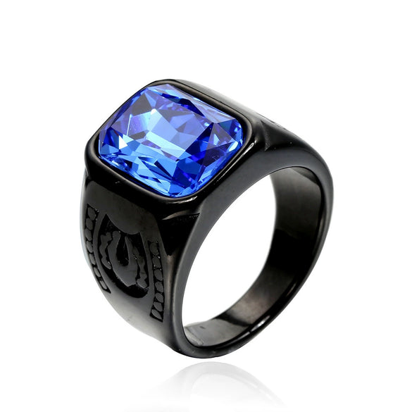 Fashion Men's Titanium Steel Geometric Ring Jewelry With Polishing Style