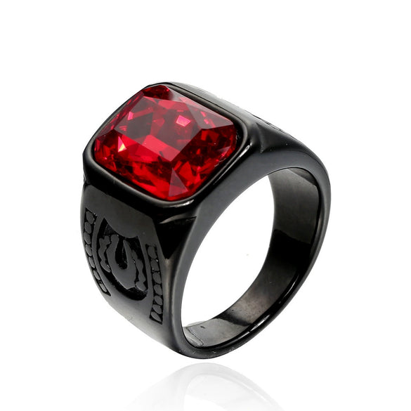 Fashion Men's Titanium Steel Geometric Ring Jewelry With Polishing Style