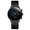 Fashion Men's Watch Metal Milan Belt Stainless Steel Strap Quartz Movement Round Dial