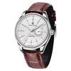 Fashion Men's Watch With Stainless Steel Case And Leather Strap Sapphire Crystal Glass Mirror Round Dial Spiral Crown Pin Buckle