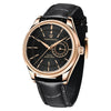 Fashion Men's Watch With Stainless Steel Case And Leather Strap Sapphire Crystal Glass Mirror Round Dial Spiral Crown Pin Buckle