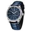 Fashion Men's Watch With Stainless Steel Case And Leather Strap Sapphire Crystal Glass Mirror Round Dial Spiral Crown Pin Buckle