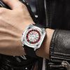 Fashion Men's Wristwatch Alloy Case Plastic Strap Square Dial Mineral Reinforced Glass Mirror Luminous Waterproof Quartz Watch