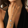 Fashion Metal Chain Cross Mittens Bracelet Coin Pendant Hand Chain Set For Women Alloy Geometric Electroplating