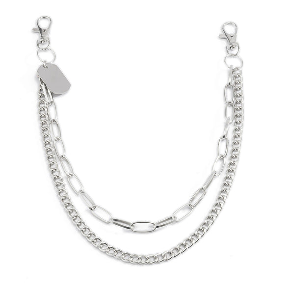 Fashion Metal Double Waist Body Chain For Women Geometric Single Lap Pants Chain Street Style Hip Chain